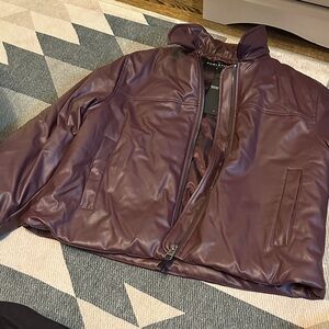 Fabletics Purple Faux Leather padded bomber Jacket